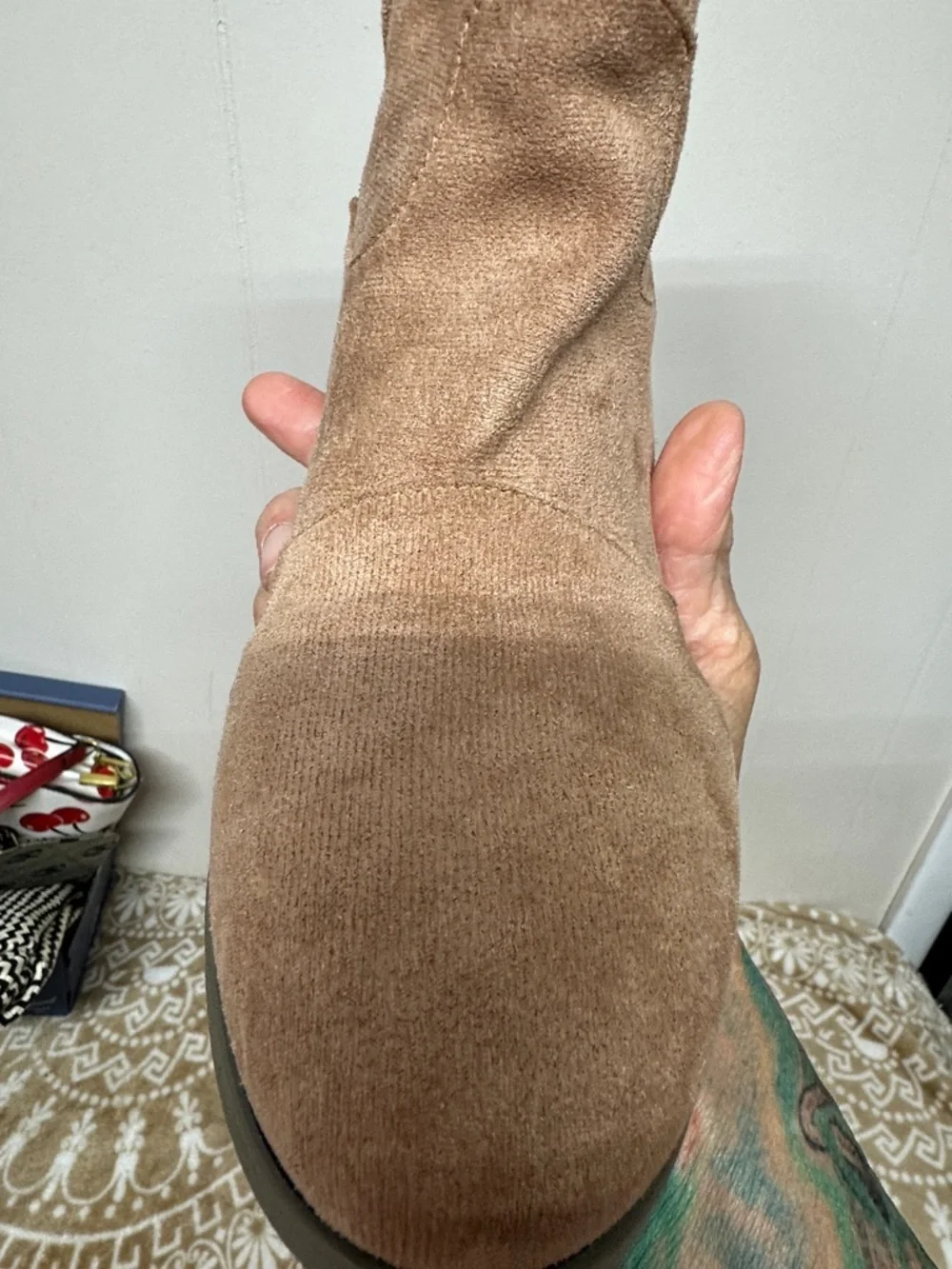 Suede like Ankle Western Boots in Tan - Women's Stylish Comfort